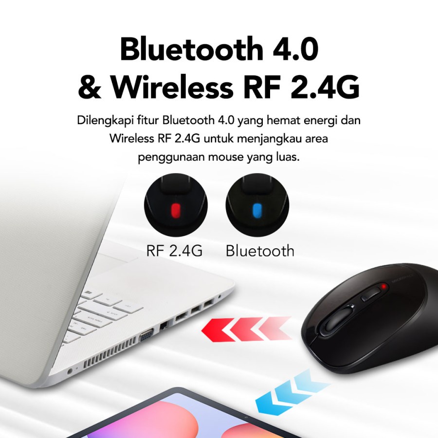 Micropack Dual Mouse Wireless Bluetooth Black (MP-746W) HITAM