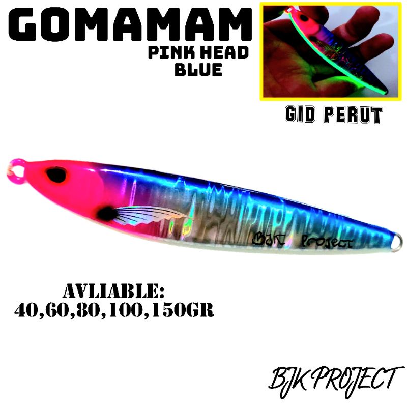METAL JIG GOMAMAM 100g GID PERUT PINK HEAD BLUE BJK PROJECT