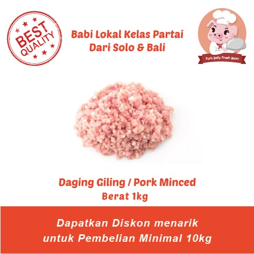 

Daging Babi Giling Spesial Low Fat / Lemak Dikit Fresh (Giling Baru) Berat 1kg