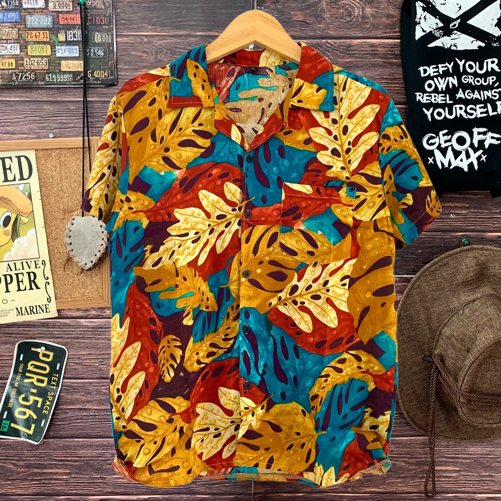kemeja hawai amarilo pria kemeja motif batik kemeja casual