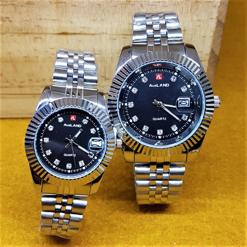 jam tangan couple pasangan original auxland analog - tanggal aktif bisa beli satuan termurah