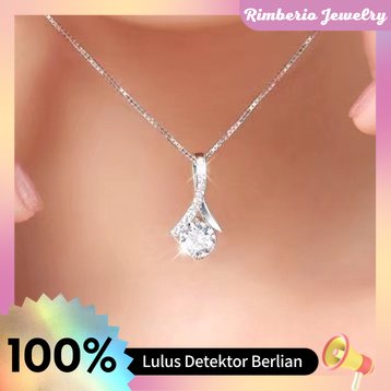 Rimberio Jewelry Kalung Tura berlian replika / replika berlian eropa/lapis emas 18k Sterling Silver 