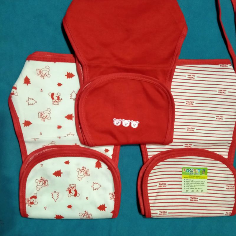 3 Pcs Dan 6 Pcs Popok Bayi Doble Kain Cuci Ulang Seri Merah