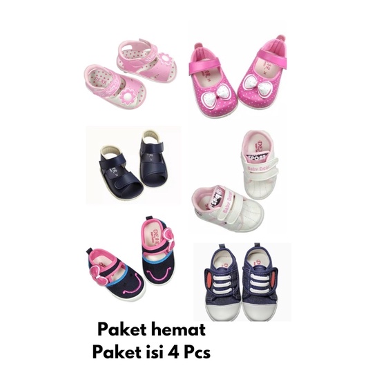 (COD) PAKET ISI 4 PCS SENDAL ANAK PEREMPUAN / LAKI-LAKI USIA 1 2 3 TAHUN MURAH RANDOM