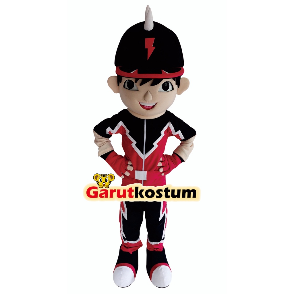 Kostum maskot badut boboiboy halilintar karakter anak setelan lucu costume