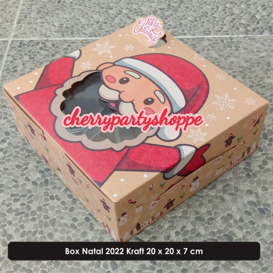 

GIFT BOX CHRISTMAS AESTHETIC NATAL SANTA/Box Natal 20x20x7.5cm Kraft