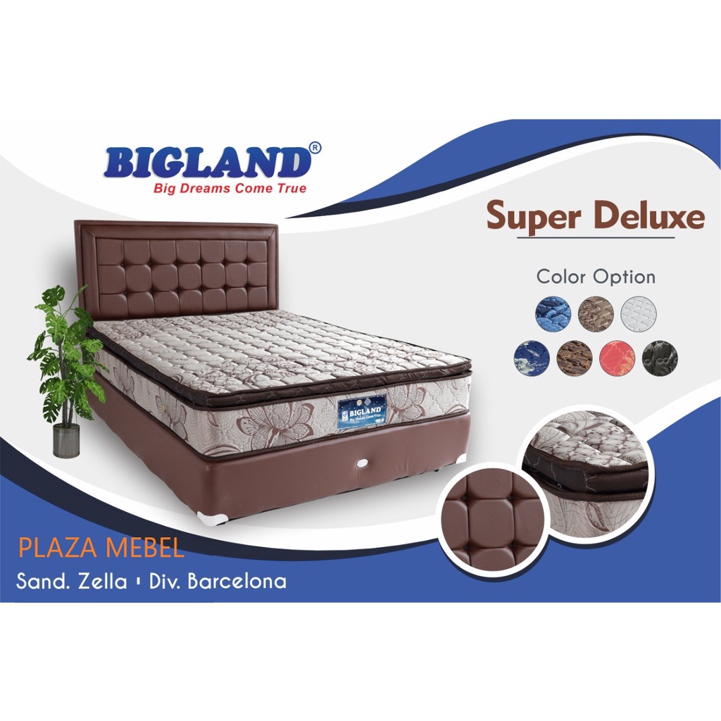 Kasur Spring Bed Springbed Bigland Super Deluxe 120 - 160 - 180 ( Matras Only )