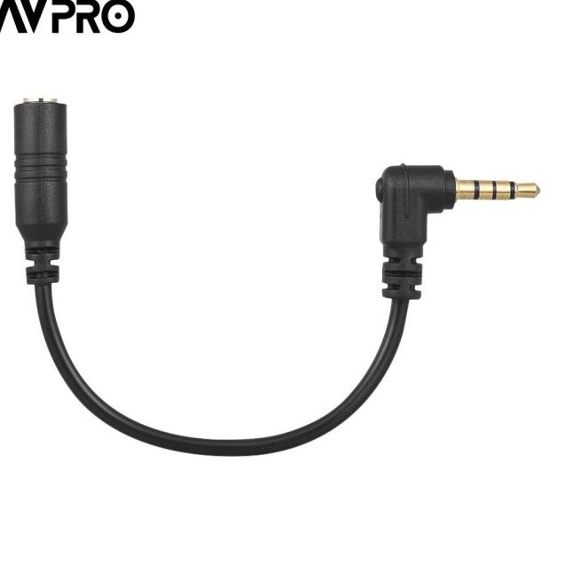 AVPRO Microphone Adapter Cable TRS To TRRS Converter 13cm BLACK