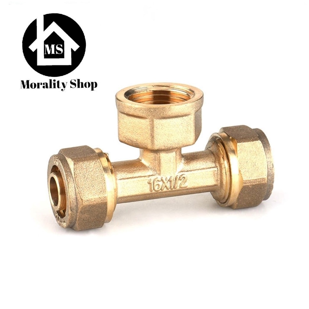 Nepel T Sambungan pipa air panas Kuningan 1/2&quot; 3/4&quot; TPPD Nepel Tee Pipa air Brass Fitting Tee Pipe PPD