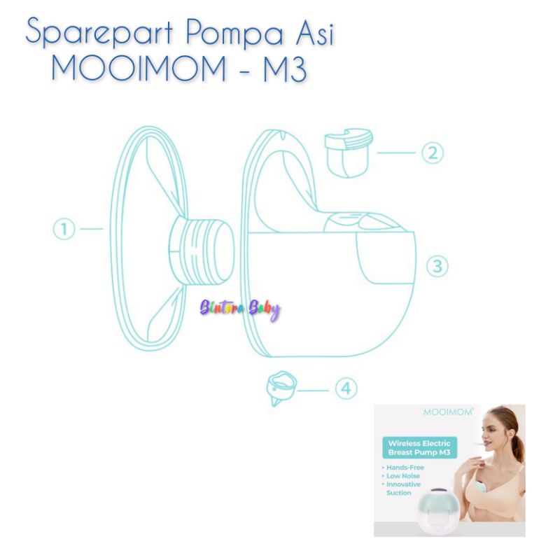 ORIGINAL Mooimom m3 Sparepart Pompa Asi Wireless Electric Breast pump  M3 Handsfree  / Valve Mooimom M3 Katup