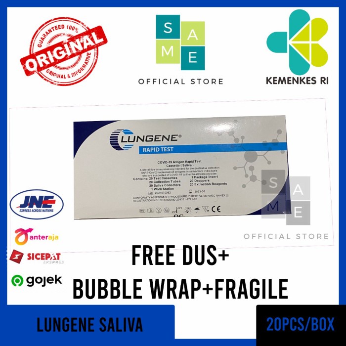 SALIVA TEST BOX LUNGENE LANGSUNG GOSEND BANDUNG KEMENKES ORIGINAL