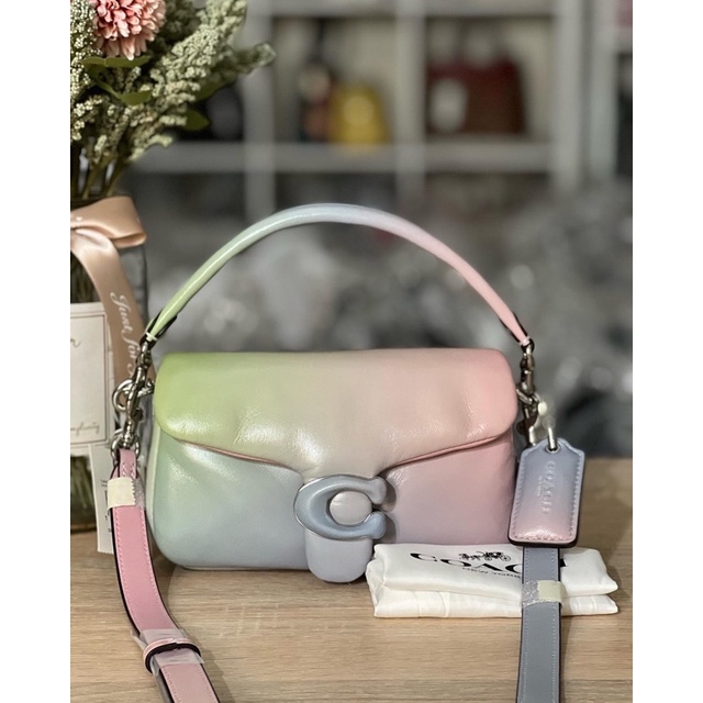 Pillow tabby shoulder bag 18 with ombre pale pistachio multi