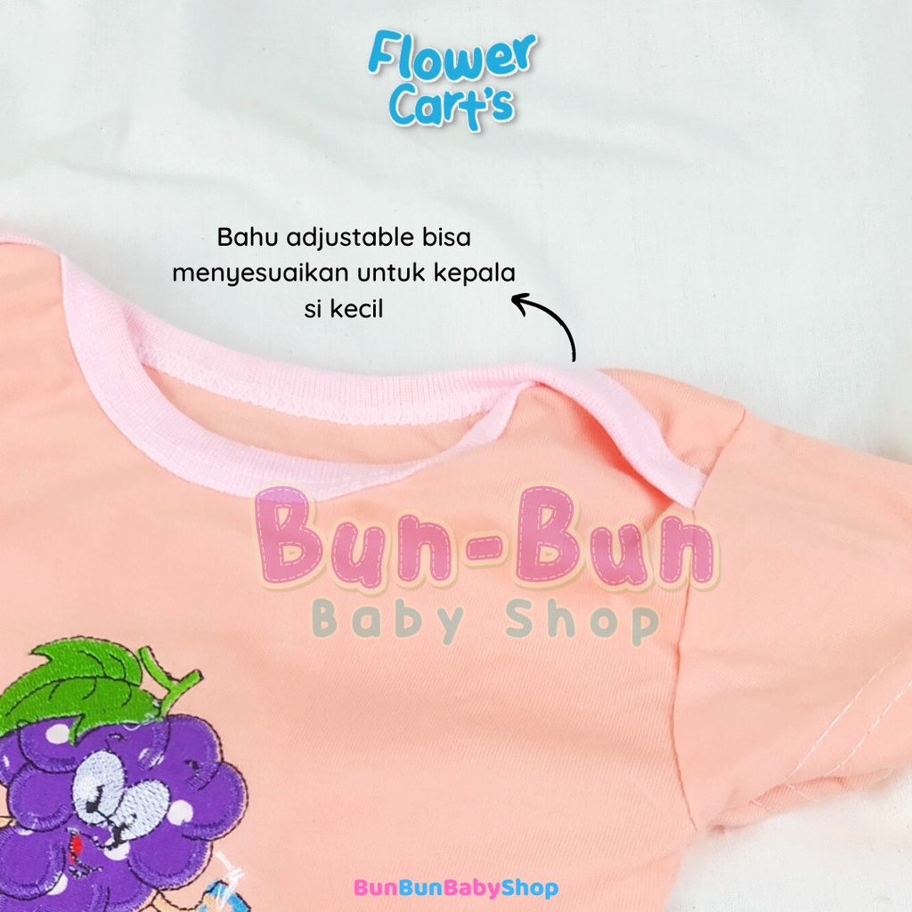 FLOWER CART'S Jumper Bayi Lengan Pendek Romper Motif Segitiga Kodok Jumpsuit Bodysuit Baby New Born Unisex Boy Girl Baju Baru Lahir Perlengkapan Fashion Pakaian Anak Peralatan Balita Murah Bunbunbabyshop