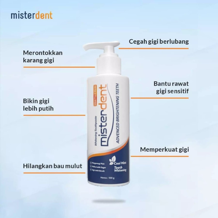 Odol Misterdent Pemutih Gigi Dan Pembersih Karang Gigi Kuning Original Permanen Bpom Odol Pemutih Gigi MISTERDENT ADVANCED BRIGHTENING