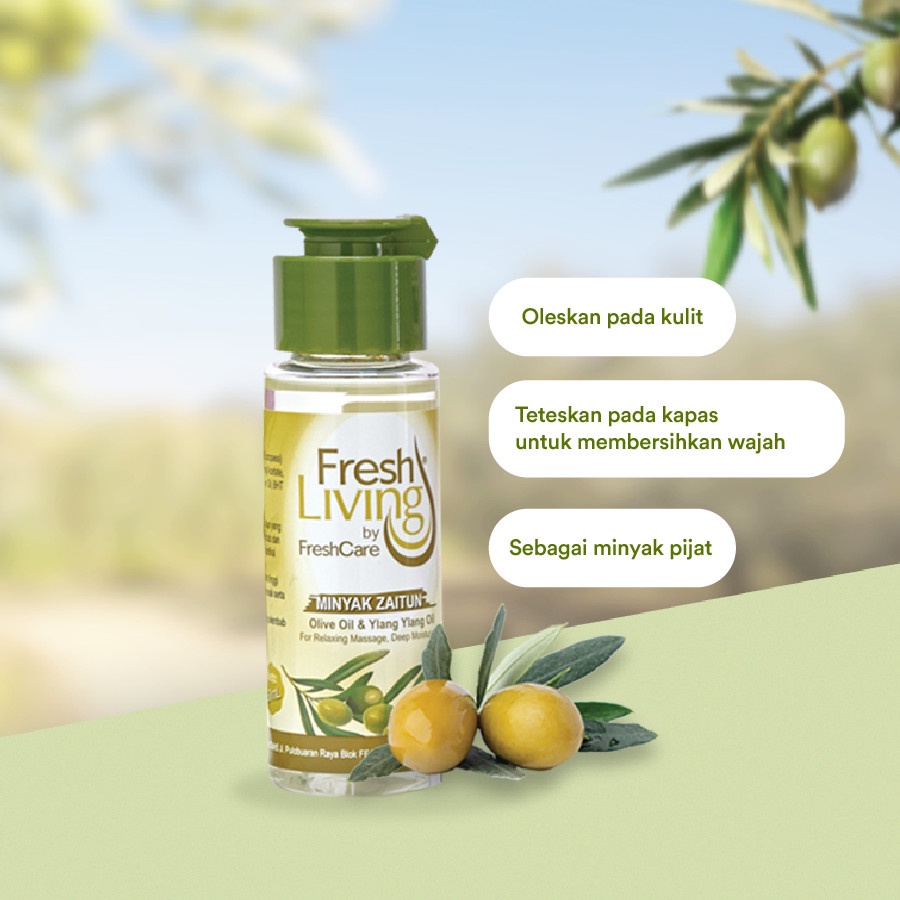 ★ BB ★ FreshLiving Essensial Oil 10ml - Minyak Zaitun 50ml - Zaitun Lotion 80gr - Fresh Living