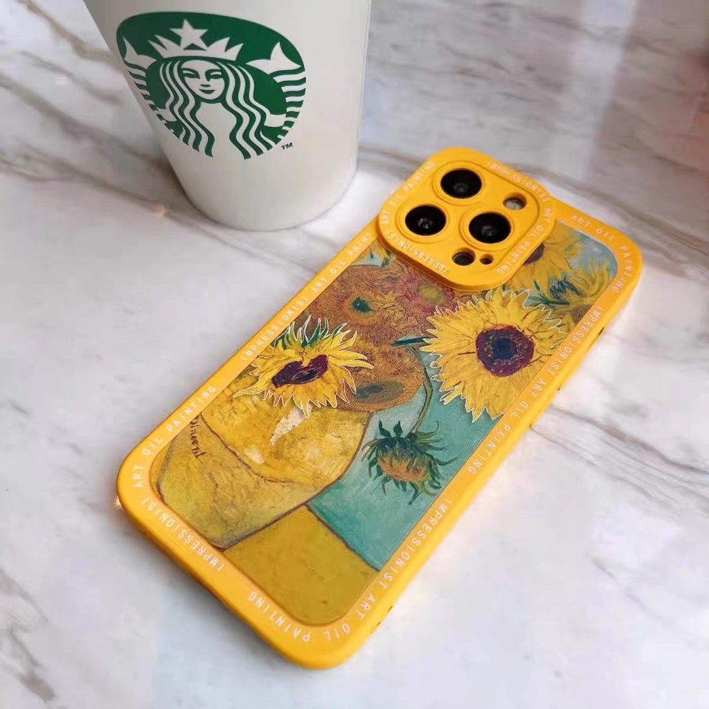 Case TPU Motif Bunga Matahari Untuk iPhone 14 14pro 14Plus 14prm 13prm 11 7Plus 8Plus Xr XS 12pro Max