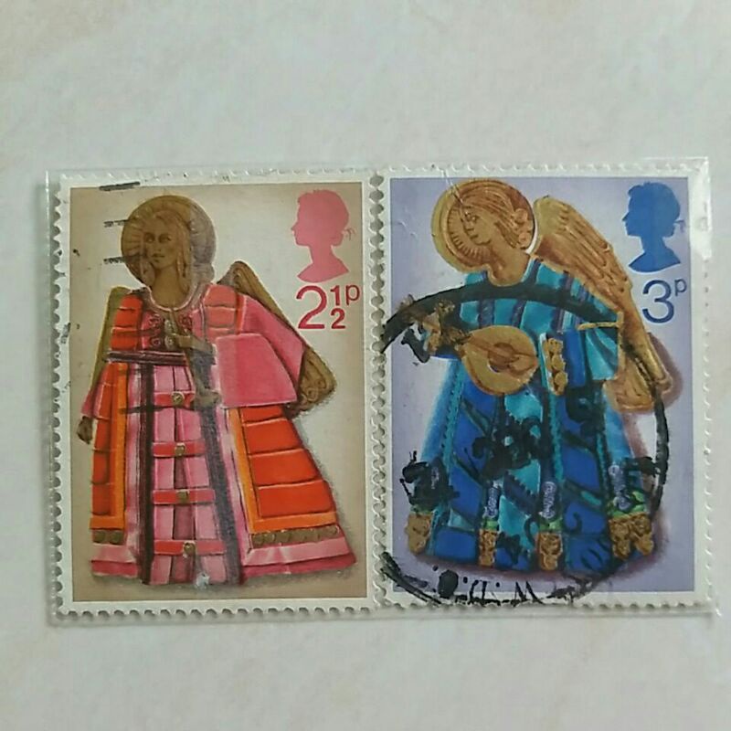

(AB) Perangko Inggris Britania Raya Christmas 1972 - Angels Set 2pcs Used