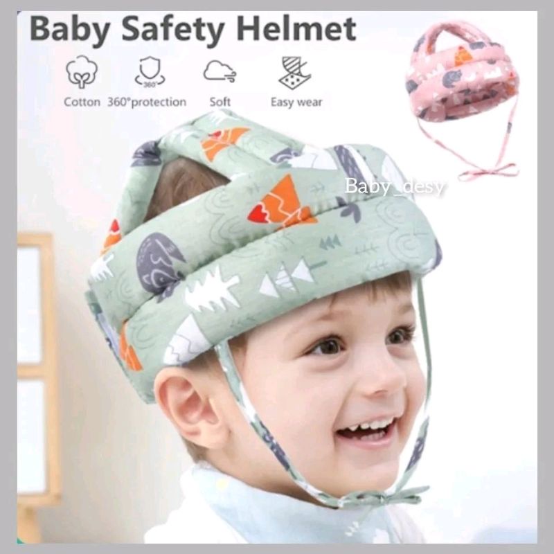 TOPI PELINDUNG KEPALA BAYI BALITA / BANTAL PELINDUNG KEPALA BAYI / BABY HEAD PROTECTOR / HELM BAYI BALITA ANTI BENTUR LUCU TEBAL EMPUK