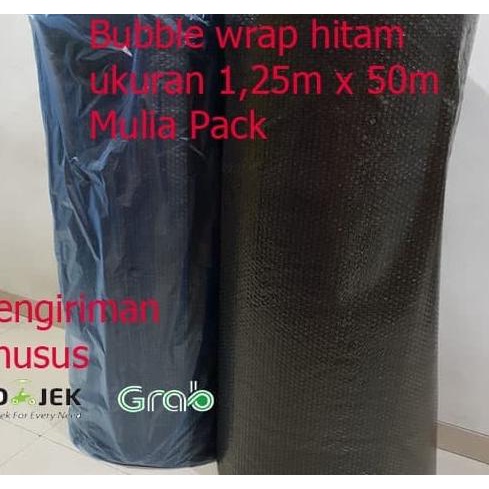 

Bubble Wrap Hitam Mulia Pack Uk 1,25m X 50m / 1 Roll / Gulungan - Hitam Polos