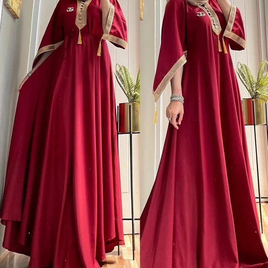 Dress Kondangan Modern Mix Renda Kekinian / Dres Abaya Panjang Fashion Wanita / Baju Abaya Dress Undangan Terbaru / Dress Korean Look Simple / daily dress muslimDress muslim korea / Dress muslim wanita / long dress muslim / drees muslim / zahira Dress