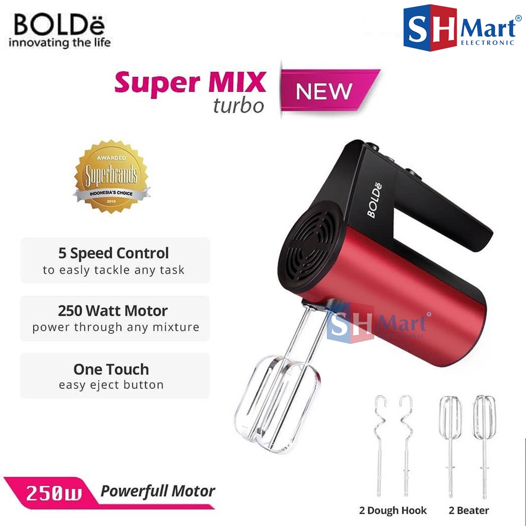 HAND MIXER BOLDE SUPER MIX TURBO / MIXER BOLDE / PENGADUK TELUR GARANSI RESMI