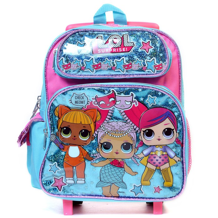 Tas Koper Lol Surprise Tas Troli Anak Original Karakter 12" Lol Funny Mask