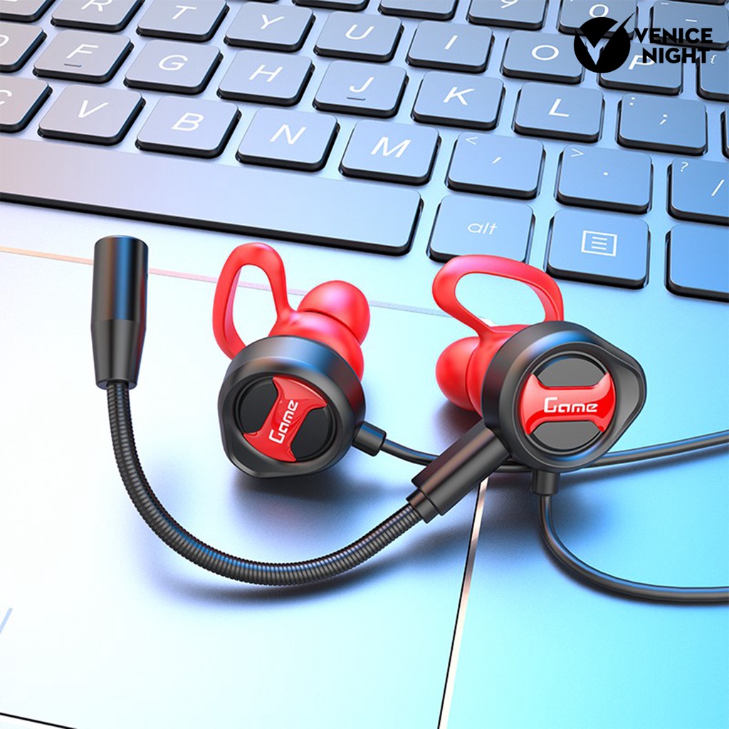 (VNEP) (Berkabel) G31 Earphone High Fidelity Kebisingan Membatalkan Ringan 3.5mm Stereo Olahraga In-Ear Gaming Earbud untuk Menelepon