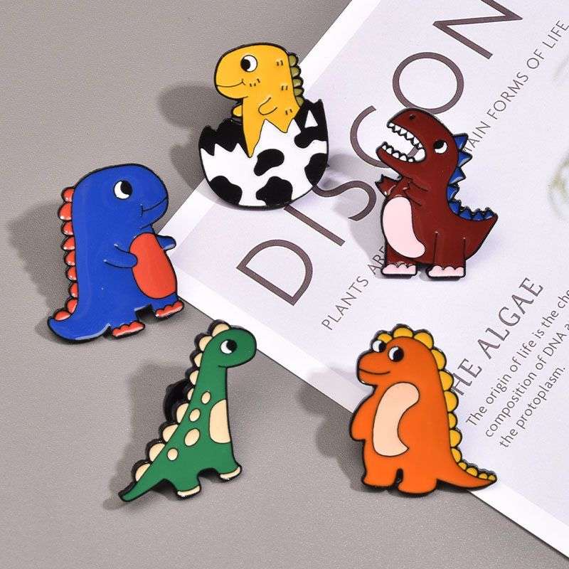 Bros Pin Enamel Desain Kartun Dinosaurus Untuk Anak