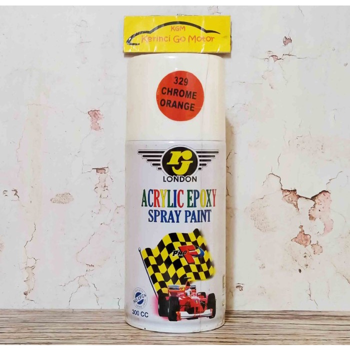 RJ LONDON SPRAY PAINT CAT SEMPROT CHROME ORANGE BS3-B329 300cc