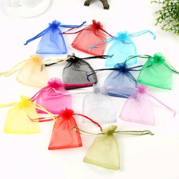 Souvenir Kantong Pouch Tile Serut Souvenir Organza Bag Grosir