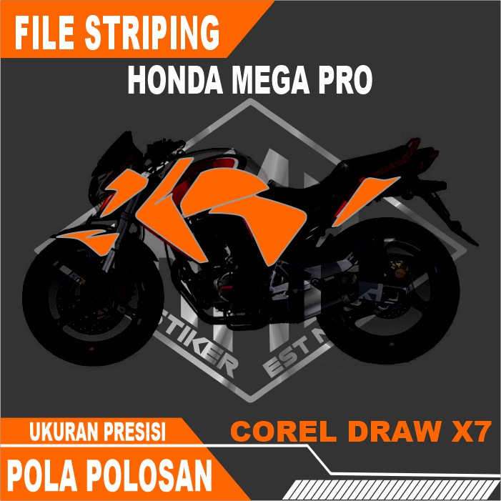 File Pola / Mentahan Striping Honda Mega Pro