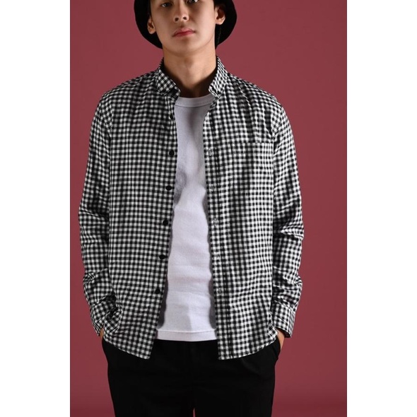 KEMEJA PREPP STUDIO GINGHAM SHIRT LS SCOOTER EDITION BLACK - S