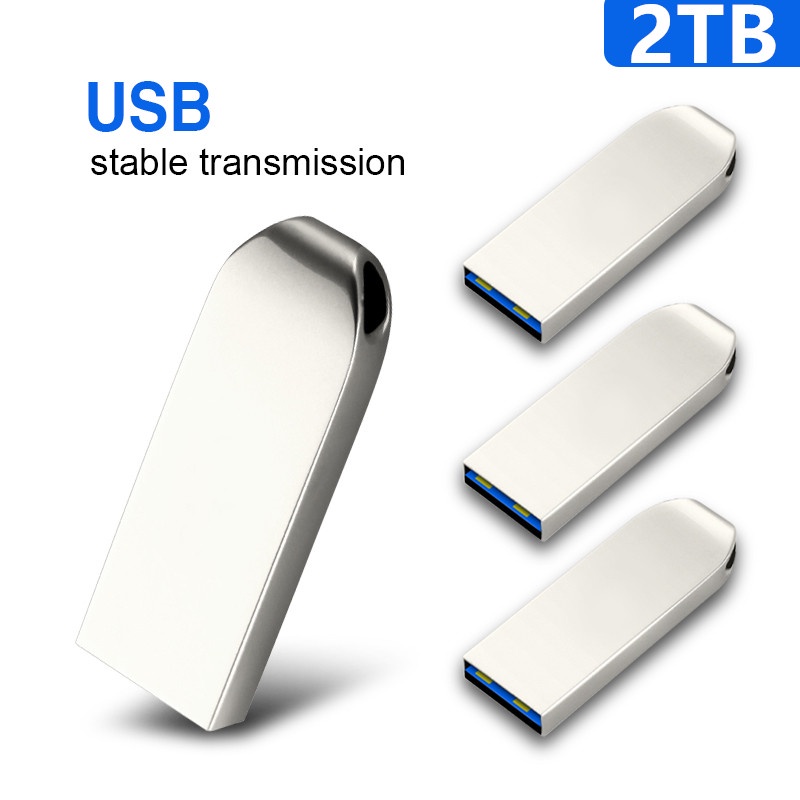 Flash Disk USB 3.0 Kapasitas Besar 2TB Bahan Metal Anti Air