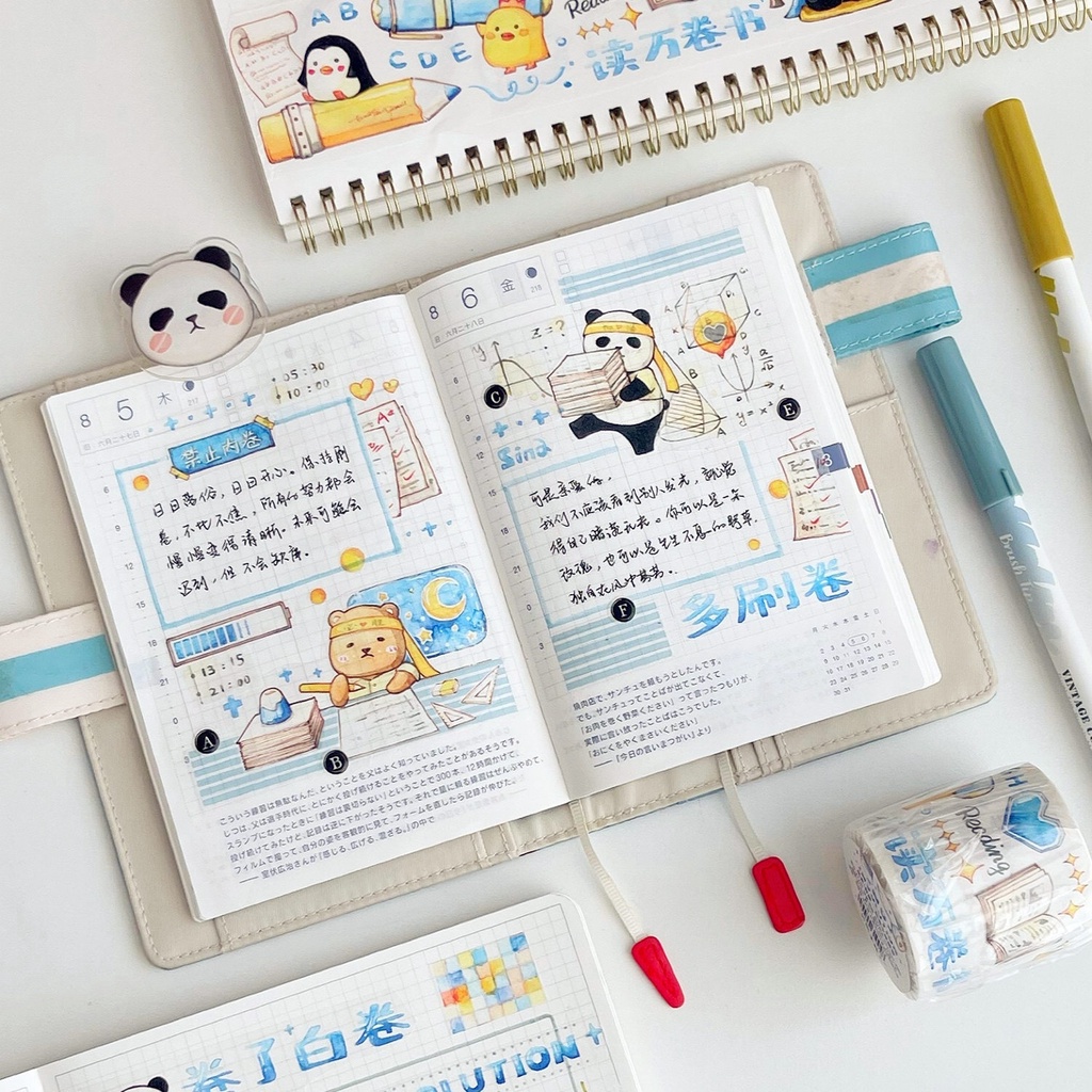 

[SAMPLE] ever ein washi tape | masking tape | scrapbook | planner | selotip | deco paper bullet journal / bujo - EVEREIN PANDA AND BEAR II