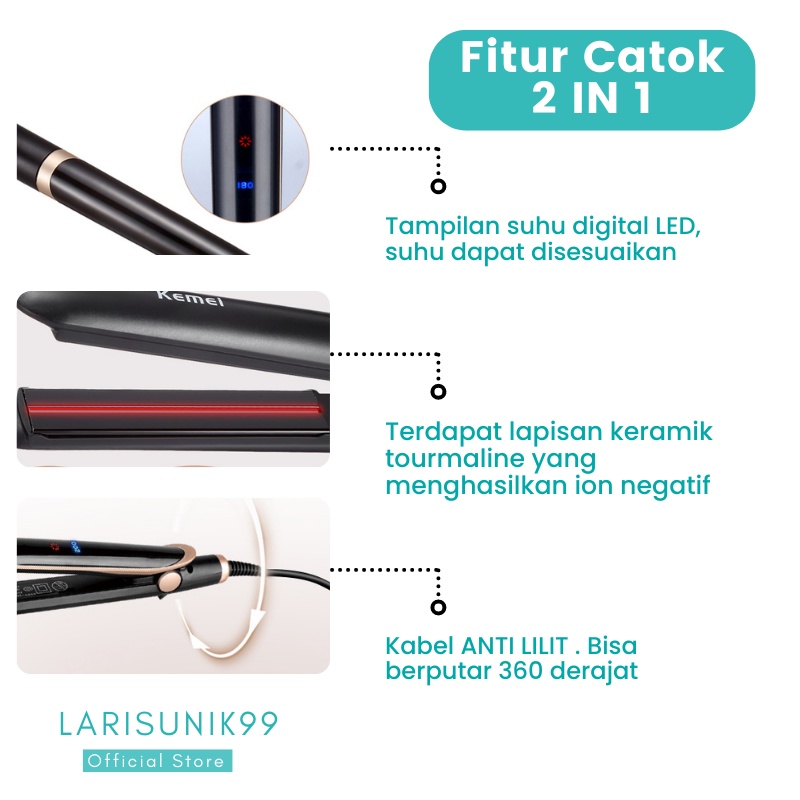 Catokan Rambut Alat Pelurus Lurus Penglurus Rambut Wanita Curly Curler Kerli Alat Perawatan Kecantikan Wanita Catok Terbagus Kriting Pengkriting Pengriting Keramik Tourmaline Ion Ori Original Premium Terbaru