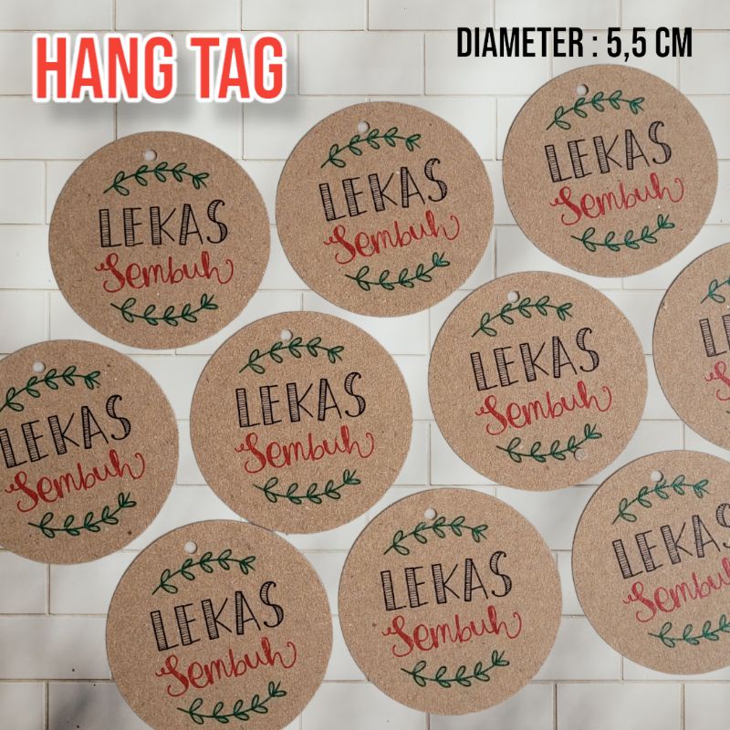 

(10 pcs) Hang Tag Bulat Hangtag Eco Craft Ucapan Semoga Lekas Sembuh Get Well Soon / GWS