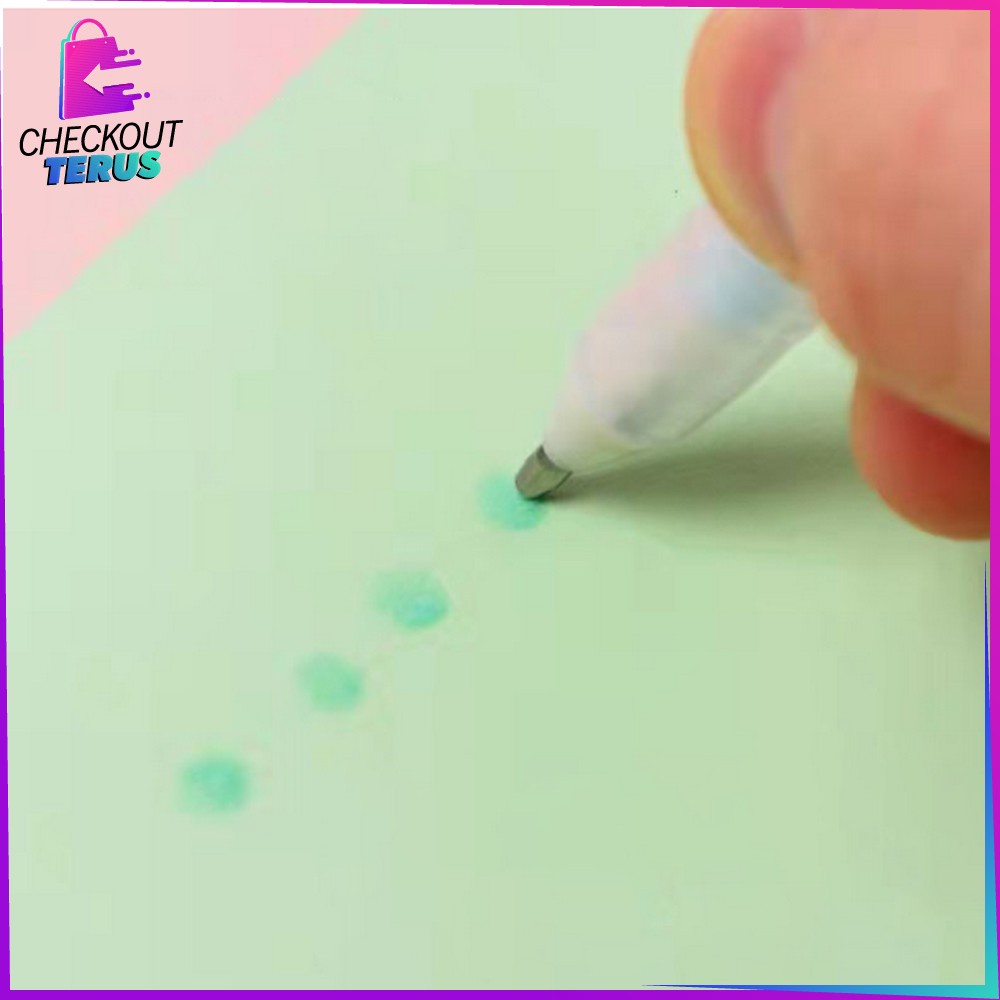 CT A41 Pena Lem Pulpen Mekanik Ballpoint Motif Kartun Cepat Kering Warna Permen DIY Stationery Portabel