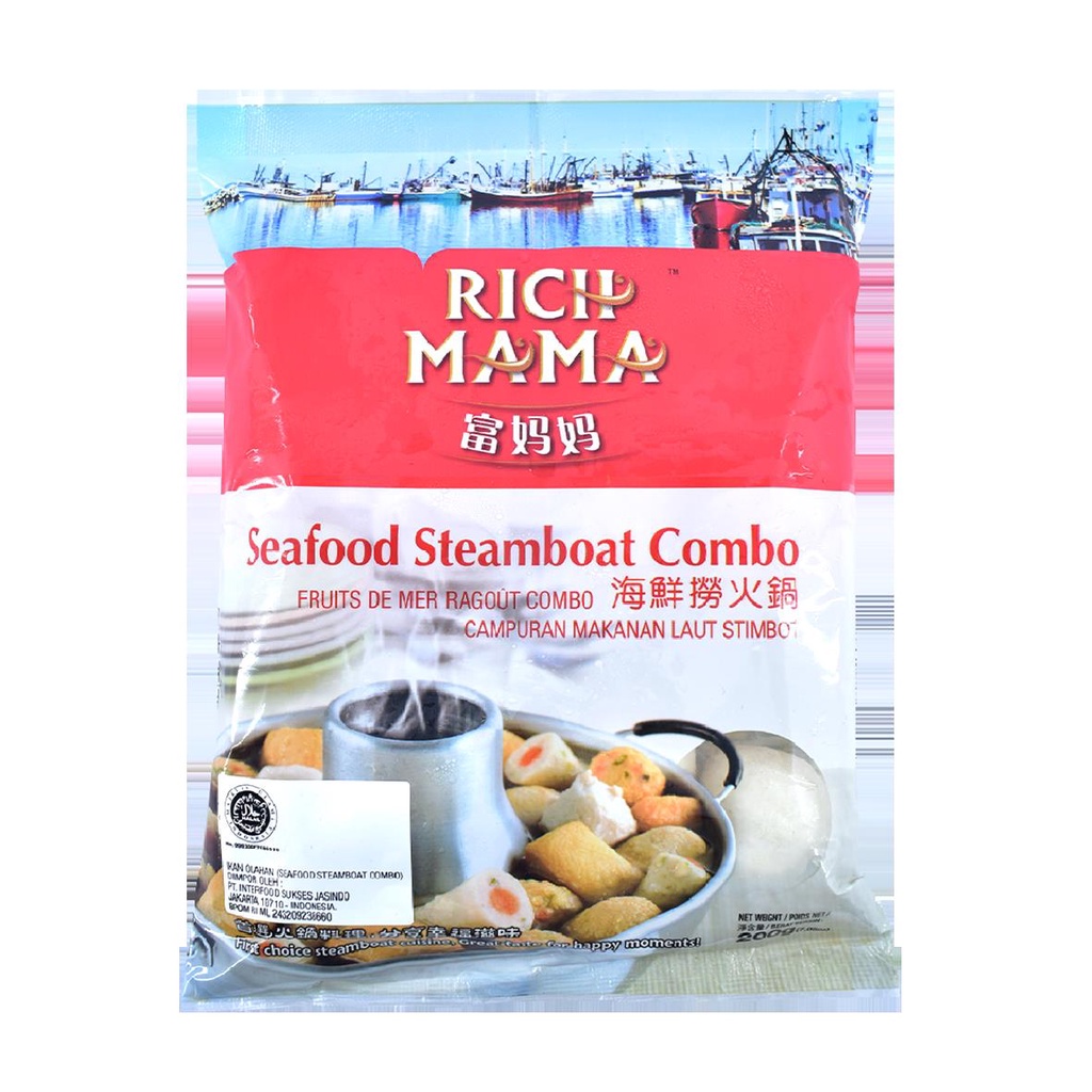 Campuran Makanan Laut Shabu Frozen Food Rich Mama Seafood Steamboat Combo 200 gr Halal