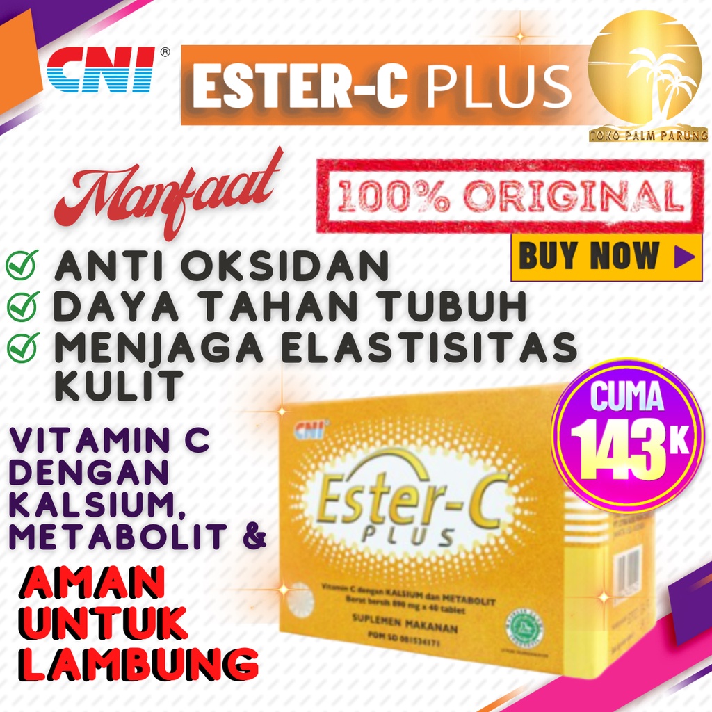 Ester C Plus CNI Vitamin C Ph Netral Aman Bagi Lambung Suplemen Untuk Meningkatkan Daya Tahan Tubuh