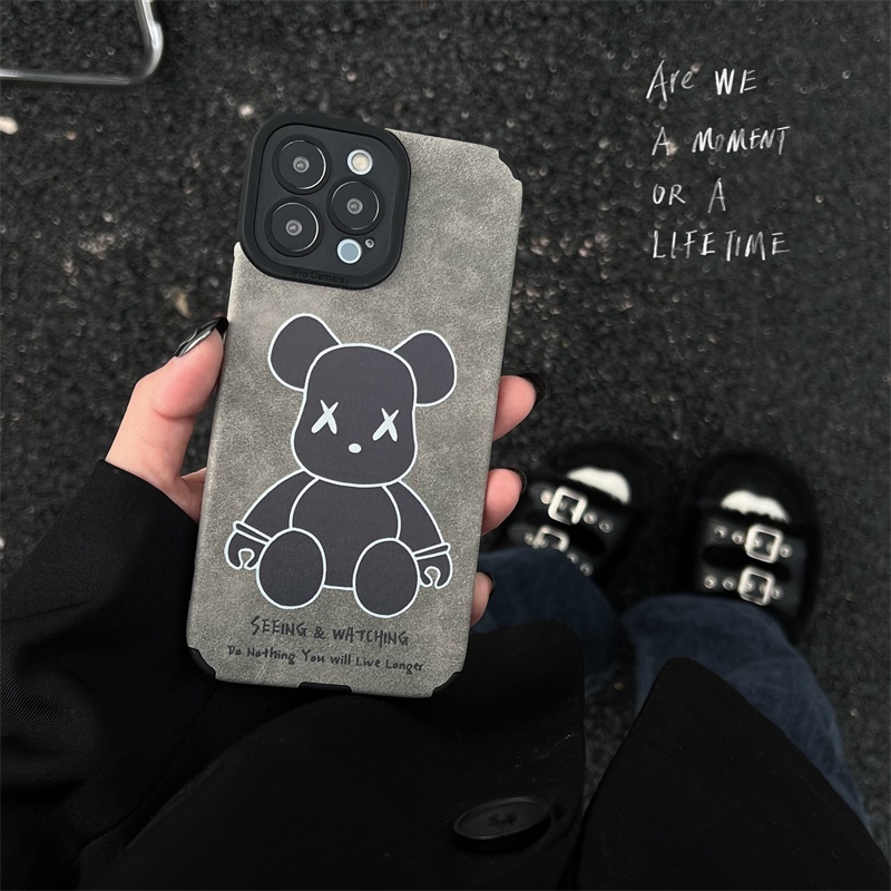 Casing Soft Case Bahan Suede Desain Violent Bear Untuk IPhone 14 13 12 11 Pro MAX 14 Plus