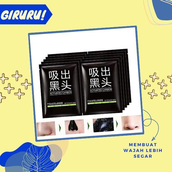 Masker Komedo Black Head / Masker Pengangkat Komedo / Activated Carbon Black Mask Charcoal Mini Pack / MIYUELENI ACTIVATED CARBON BLACKHEAD MASK BLACKHEAD REMOVER CHARCOAL MINI PACK MASKER KOMEDO DAN JERAWAT / NOSE PORE STRIP PEMBERSIH KOMEDO/ STRIPS BEST