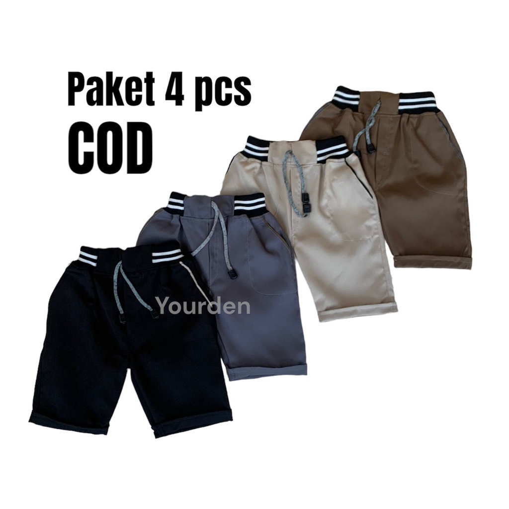 4 pcs celana chinos pendek anak laki laki 1-10 tahun