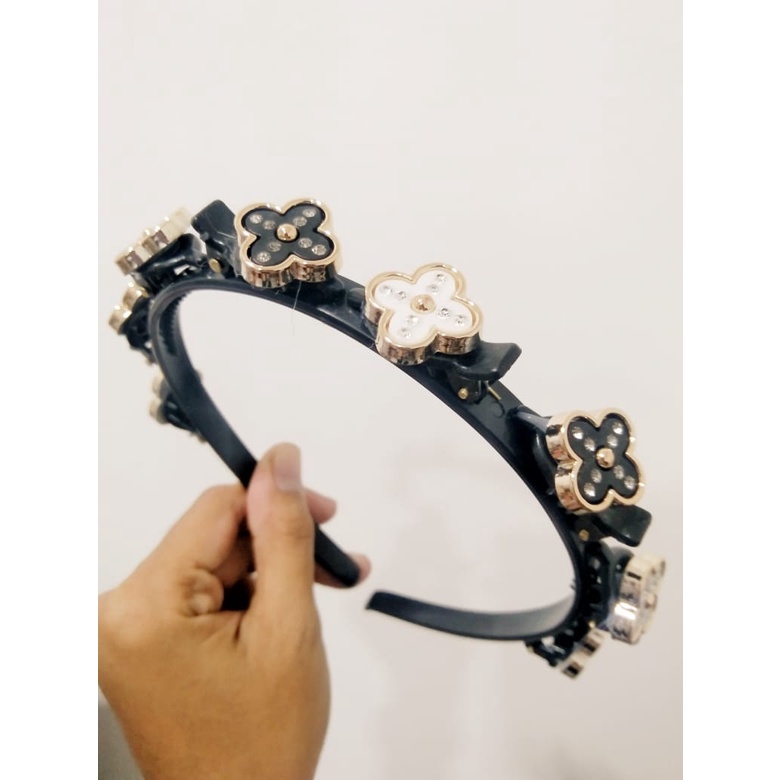 [ OBJ ] Bando Jepit Multi Layer Kepang Motif Mutiara Hollow Double Bangs Hairstyle MultiLayer Bando 2 IN 1 Aksesoris Rambut Murah Import