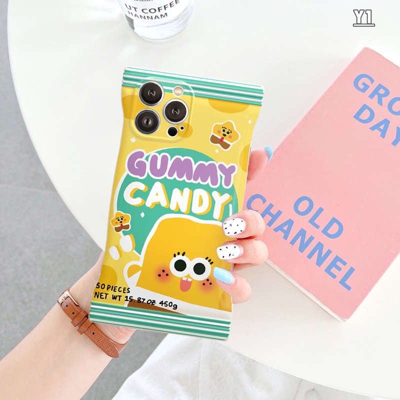 IPHONE Kartun Spons Case Kompatibel Untuk Iphone11 13 14 13 Pro MAX iPhone7 8plus 6s Plus XR 14Plus XS MAX SE Warna-Warni Bayi Pie Snack Bag Cover