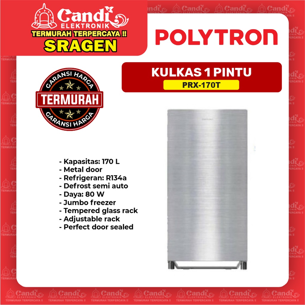 POLYTRON Kulkas 1 Pintu 170 Liter PRX-170T
