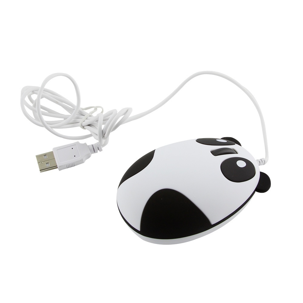 Mouse Mini 1600DPI Bentuk Panda Lucu Untuk PC / Laptop