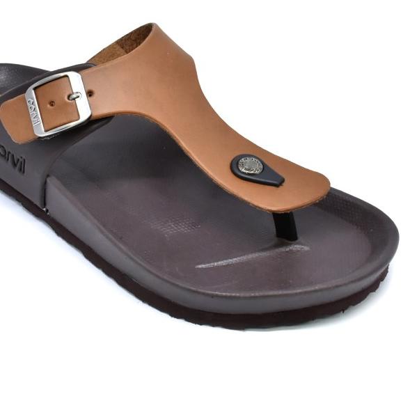 Carvil Sandal Pria BOSTON-01M STONE/BROWN - 41