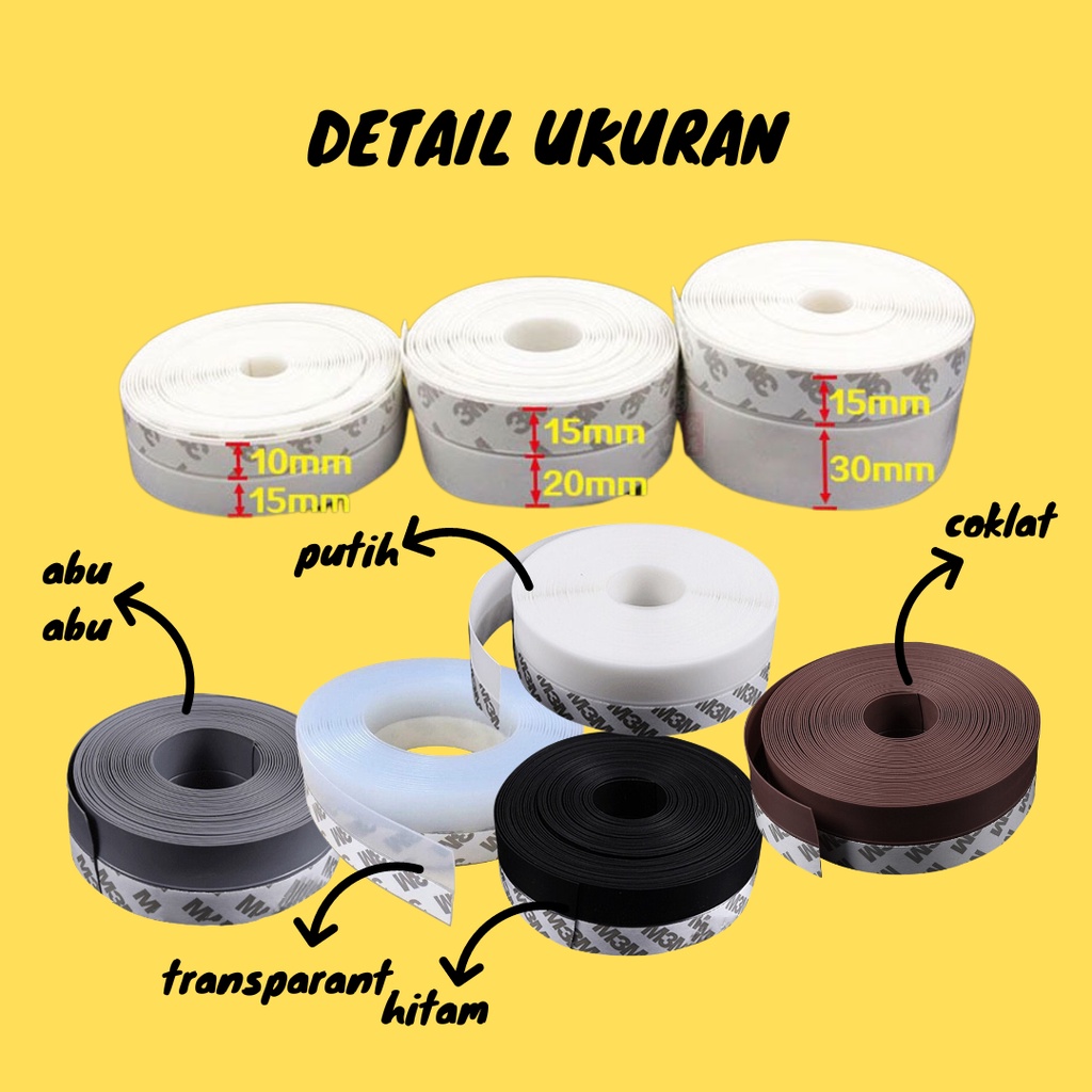 Door Seal Strip Penutup Celah Bawah Pintu Jendela Penahan Debu Peredam Kedap Suara