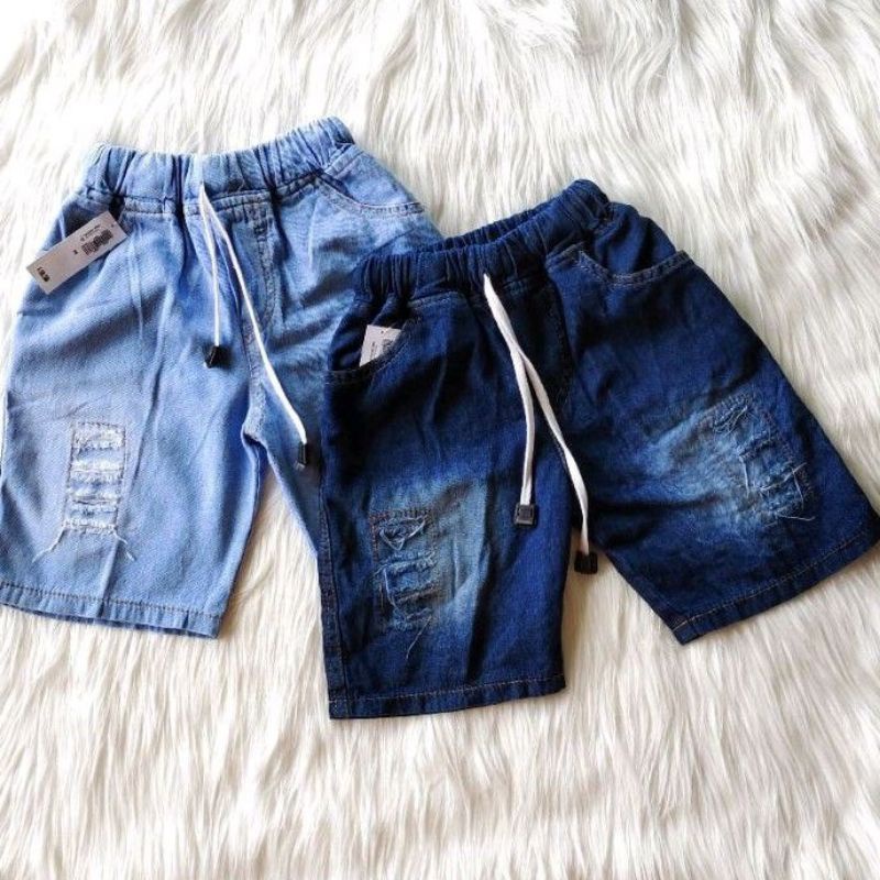 Celana pendek jeans anak perempuan laki-laki ripped sobek  levis