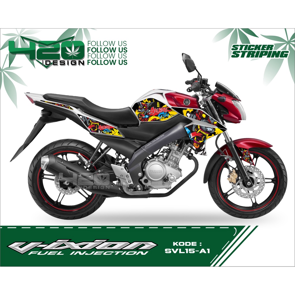 Sticker Motor - Striping Vixion New Lightning NVL - Striping New Vixion Hologram